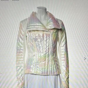 Blanc Noir Holographic Motor Panel Puffer Jacket -NWT